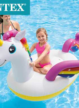 INTEX57561新款独角兽坐骑水上浮排休闲娱乐浮排充气浮排冲气儿童