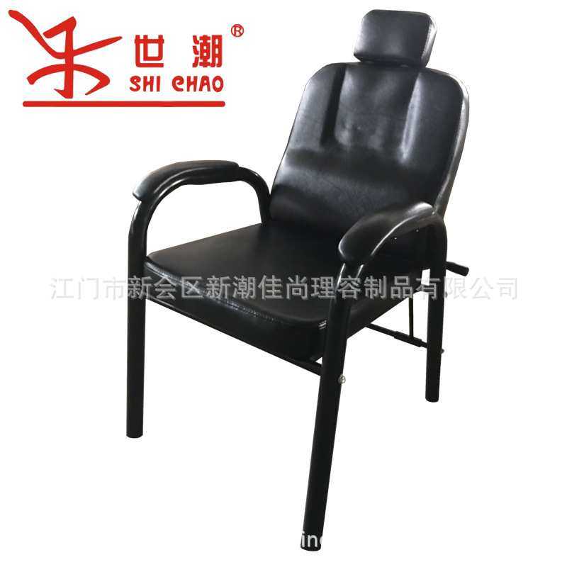 新潮厂家 金属黑色折叠椅/躺椅 纹绣椅修甲椅美甲刮须椅家具椅