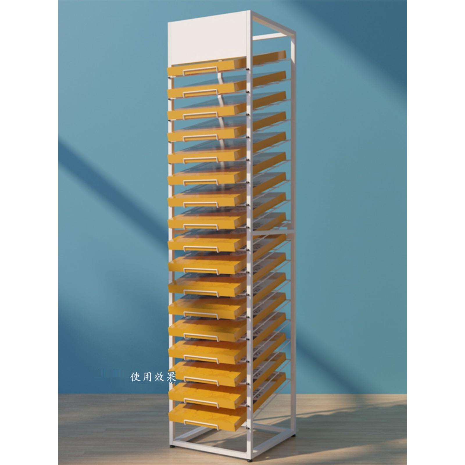 文具店4K卡纸展示架A3斜面层架可放画纸张货架子学校资料收纳