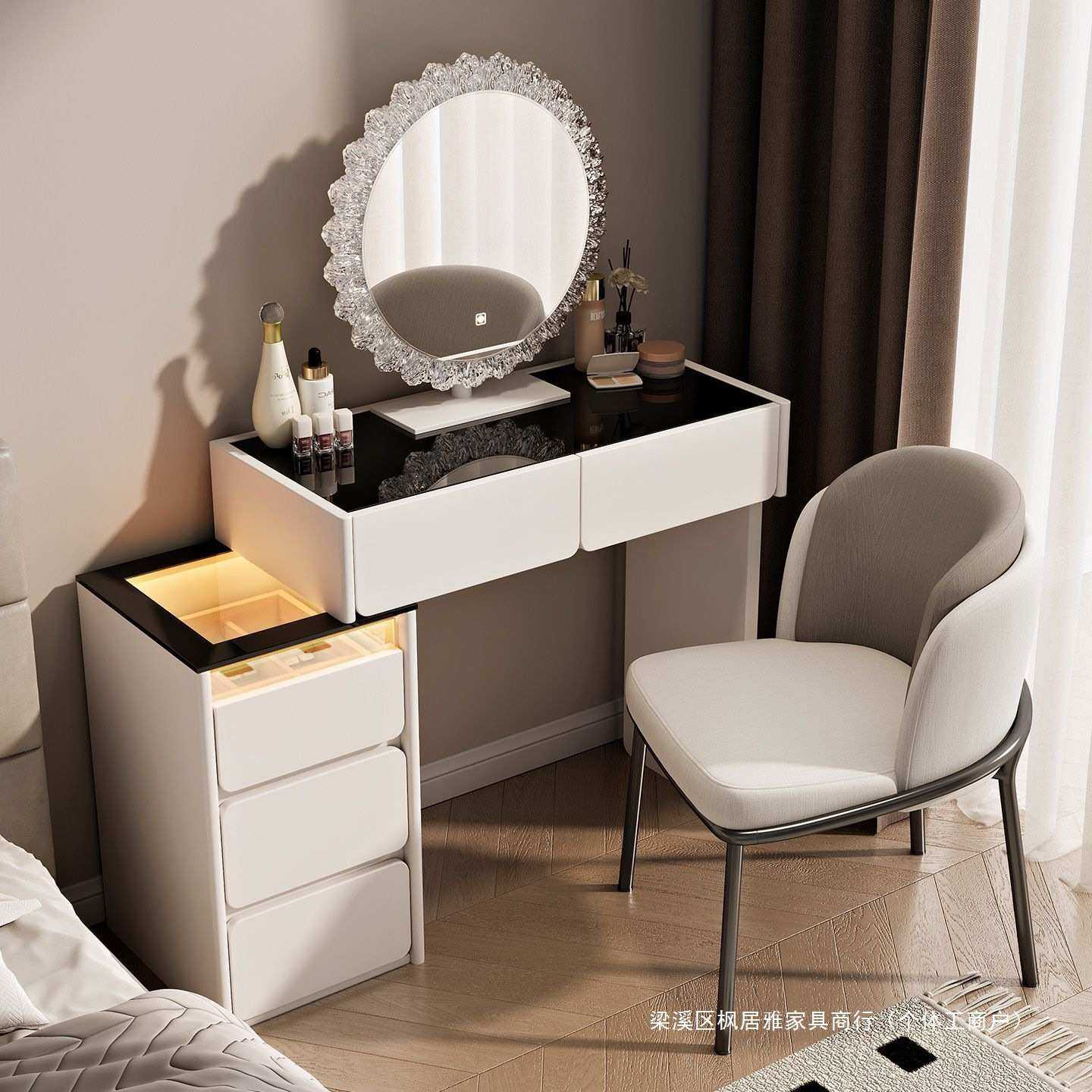2025爆款氛围灯现代简约小户型卧室梳妆台氛围灯梳妆台斗柜一体
