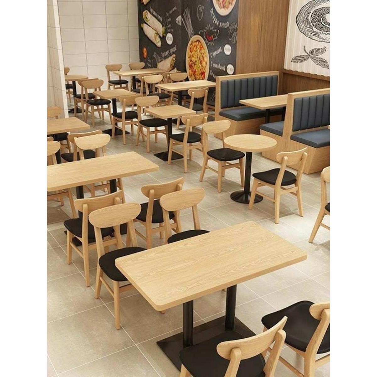 新款 餐桌商用快餐烧烤奶茶小吃店面馆餐饮靠墙双人桌椅子组合餐,基础建材,亚克力板,淘宝优惠券,粉丝福利购,淘宝优惠卷