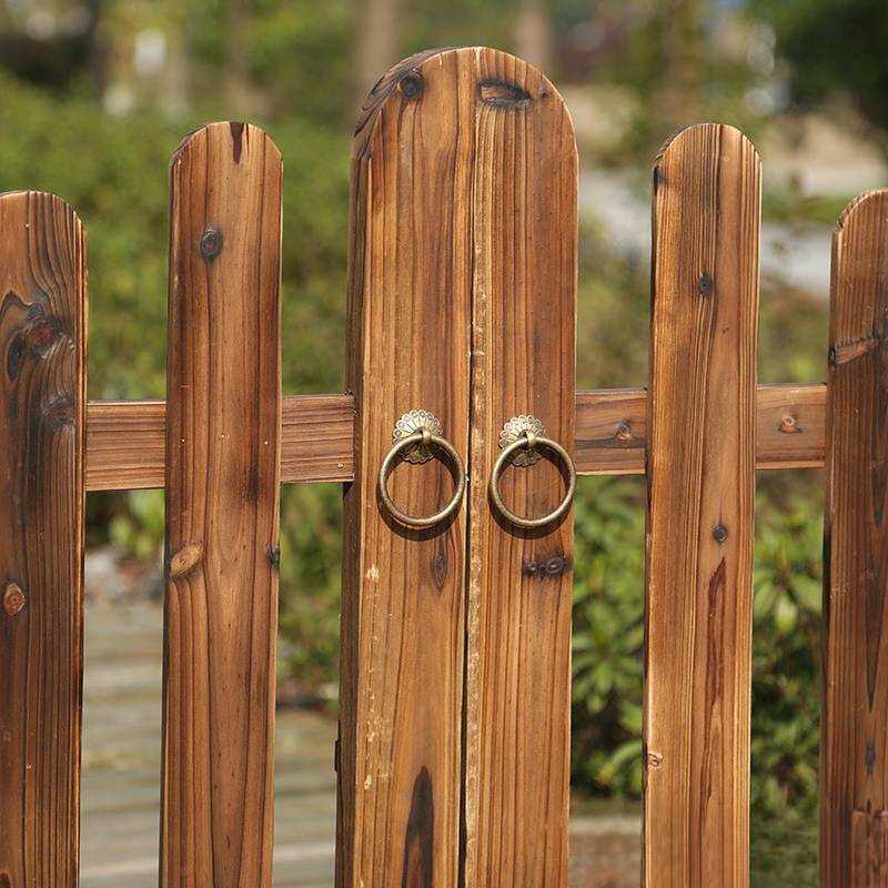 栅栏门栏珊碳化木篱笆防腐围栏庭院花园小院装饰民宿栏栅别野护栏