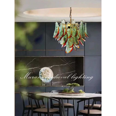 ?花瓣手工玻璃中古客厅吊灯法式Murano穆拉诺别墅大厅设计师艺