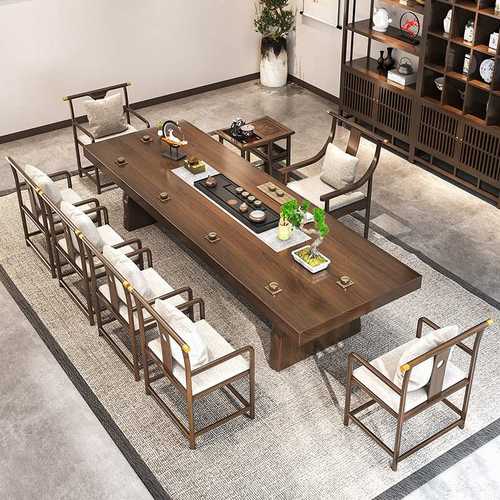 新中式实木茶桌椅组合茶几功夫泡茶家用茶台接待现代简约茶具套装