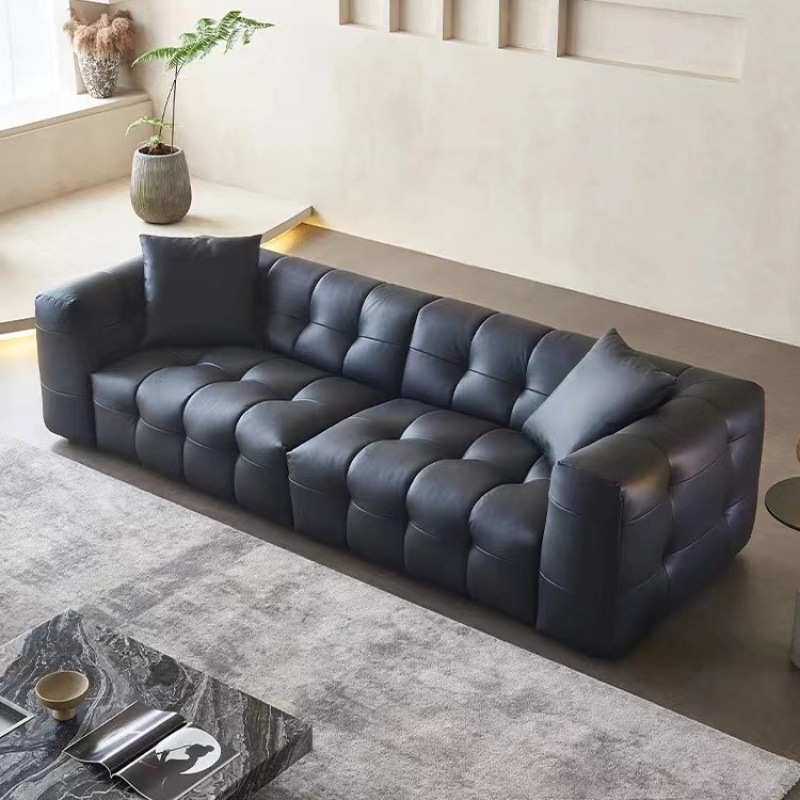 意式极简棉花糖全简约沙发客厅法式复古中古风现代简约别墅大平层