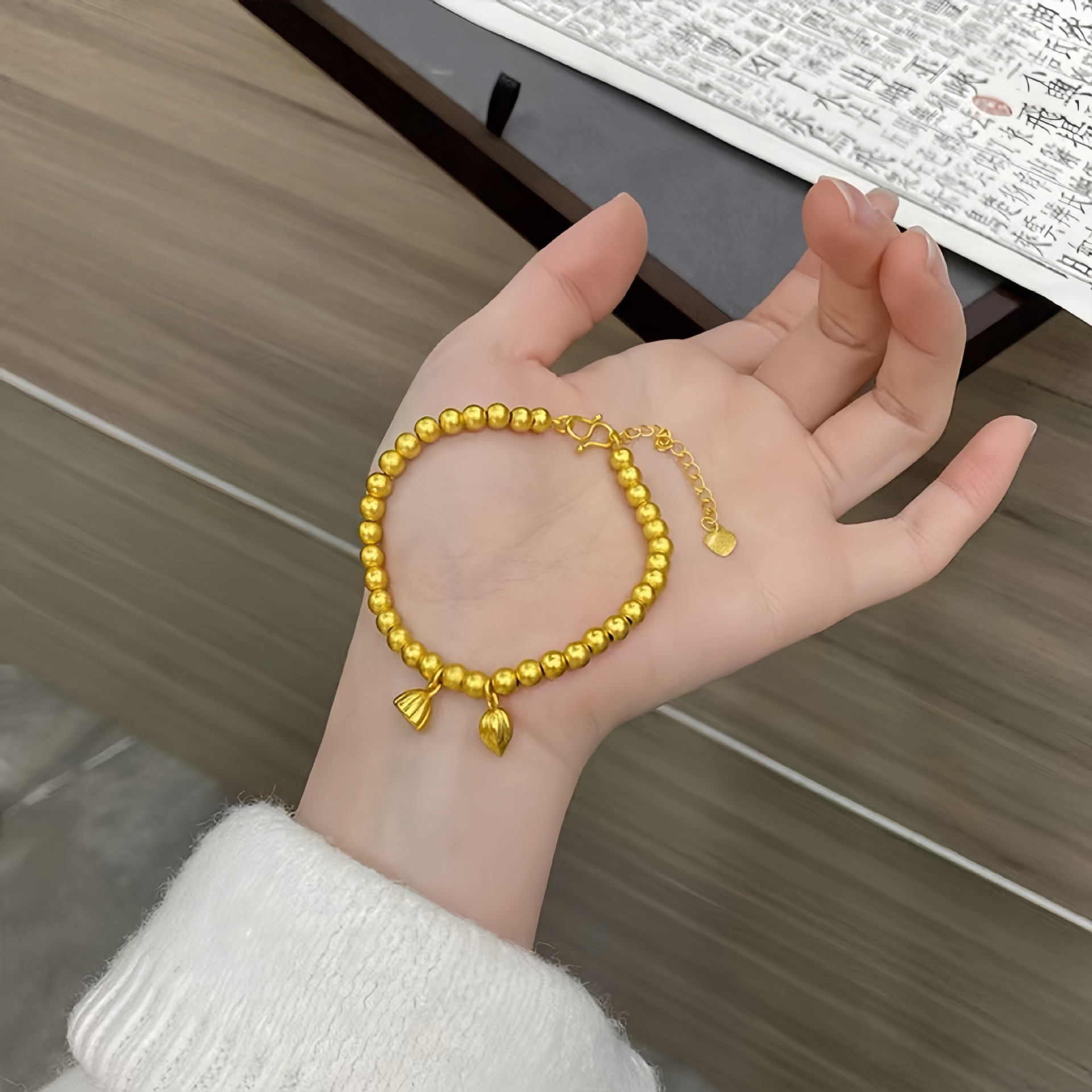 5号-铜合金+24K镀金-金店同款两世欢手链