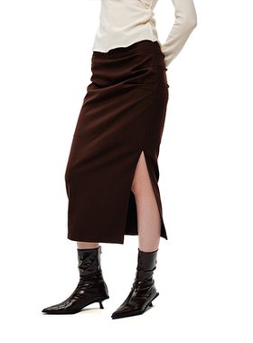 【杨蓉同款】SHRO ENRO 秋季新款高级设计感羊毛包臀直筒长裙