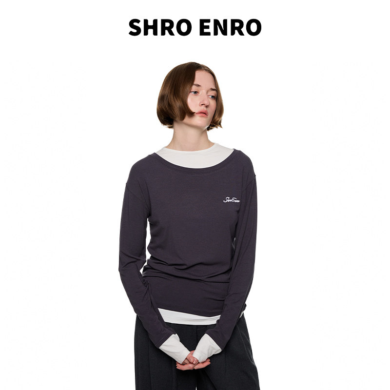SHROENRO休闲假两件T恤上衣