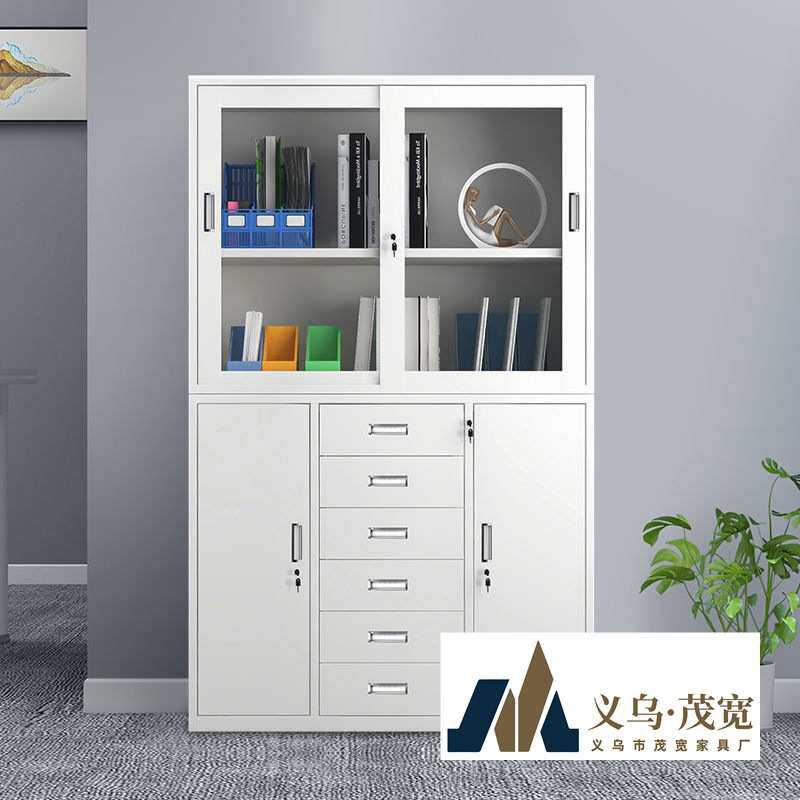 加厚铁皮文件柜1180宽中六斗抽屉钢制资料柜财务柜a4办公室档案柜