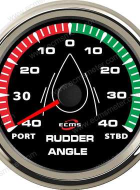 ECH防水螺纹安装多色背光船舶游艇指针舵角仪表 方向设置可切换