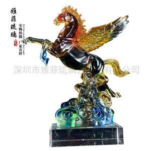 琉璃飞马工艺品马到成功家居客厅公装饰摆件乔迁送礼送领导客户
