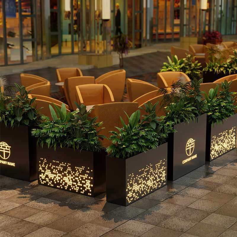 户外花箱组合灯箱外摆太阳能灯光花坛庭院隔断围栏花池,金属材料及制品,其他金属制品,淘宝优惠券,粉丝福利购,淘宝优惠卷