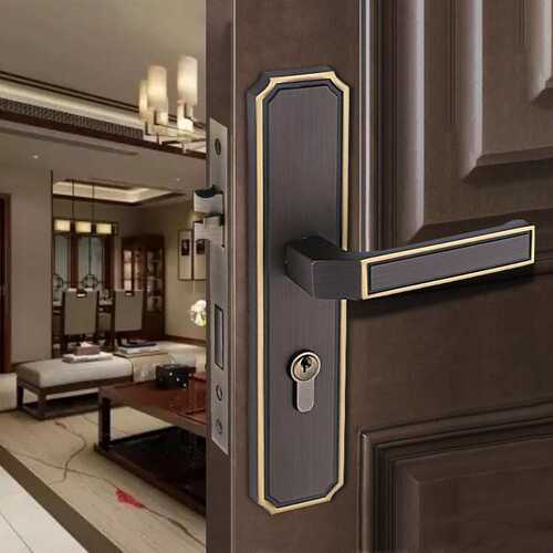 新中式全铜室内房间门锁欧式纯铜卧室静音双开门门锁家用通用型