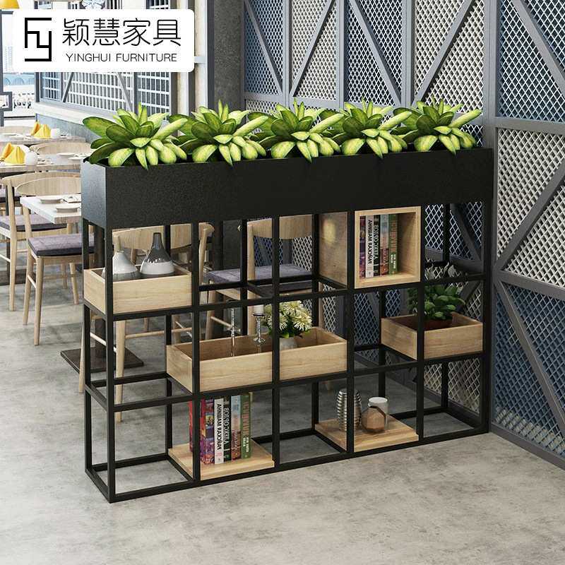 铁艺置物架办公室屏风隔断绿植花架餐厅围栏酒吧落地架加厚钢架
