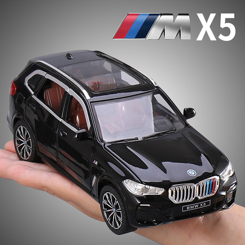 1:24宝马X5车模合金仿真5系轿车SUV汽车模型摆件金属车儿童玩具车