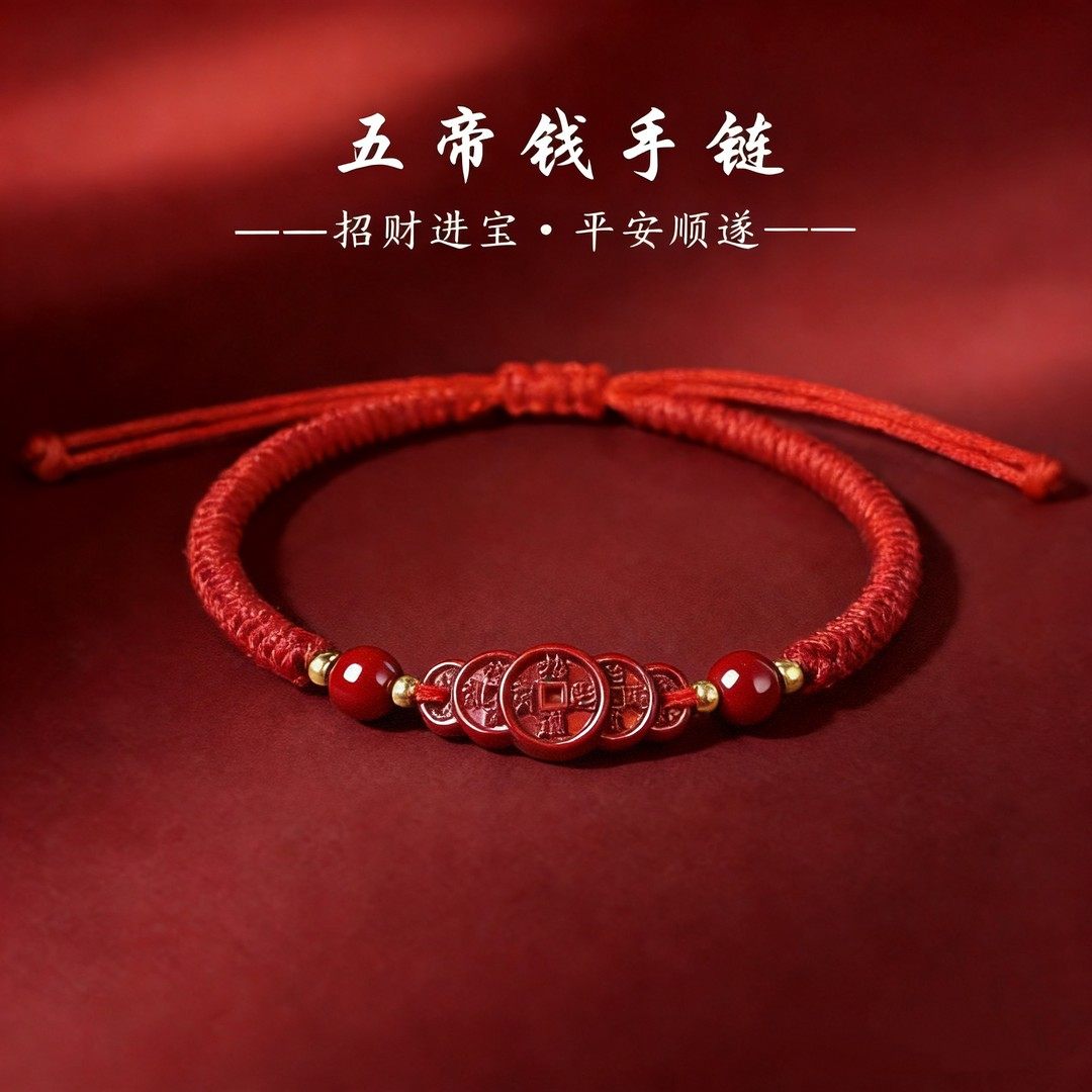 丙午马年.吉祥鸿韵五帝红绳财源聚文化创意手绳,珠宝/钻石/翡翠,手饰,淘宝优惠券,粉丝福利购,淘宝优惠卷