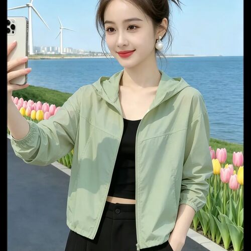 2026新款修身连帽防晒外套女