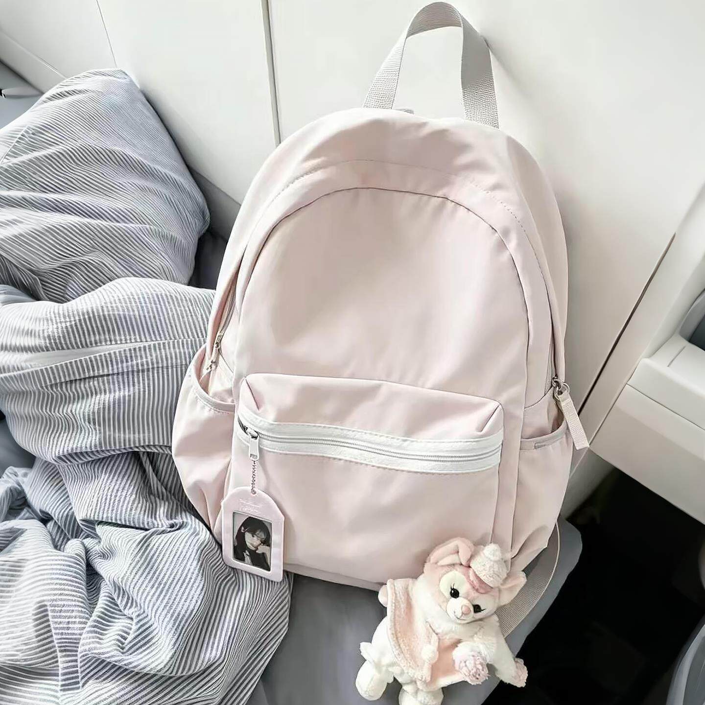 ins风书包初高中女高颜值学生开学双肩包小型轻便大学生通勤背包