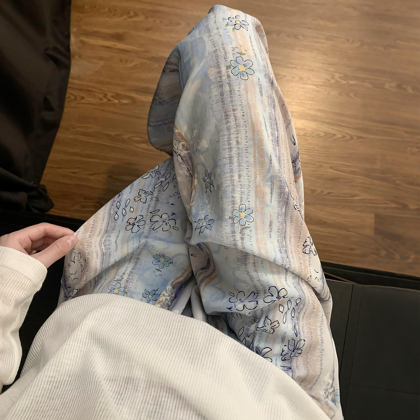 雏菊棉绸裤子女外穿年轻款居家休闲睡裤慵懒外穿遛弯裤凉感空调裤