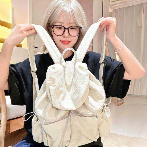 双肩包扩容背包女旅游轻便通勤高级感小众大容量百搭出差韩系书包