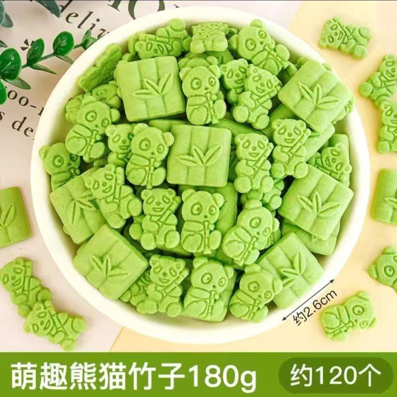 萌趣熊猫竹子饼干蛋糕装饰摆件卡通甜品插件