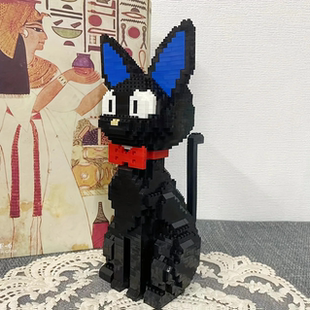 猫猫积木电影吉卜力魔女宅急便周边同款黑猫益智玩具可爱摆件
