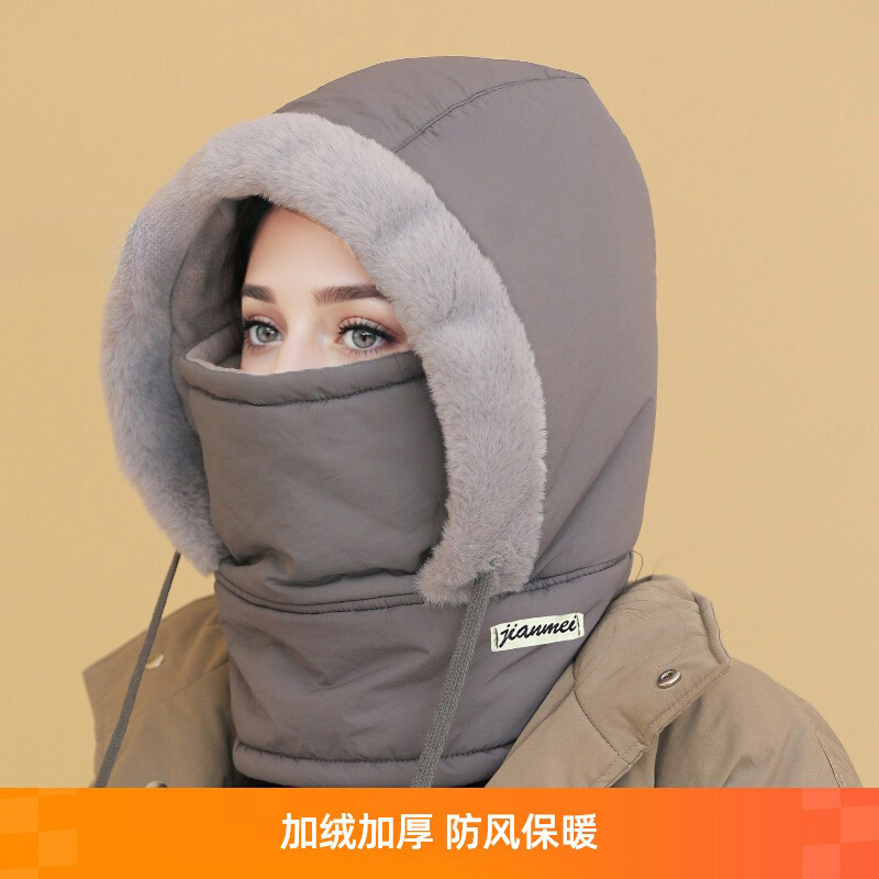 冬季新款羽绒雷锋帽女加绒加厚