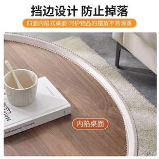 茶几客厅家用圆形小桌子阳台轻奢茶桌小户型折叠茶台极简边几