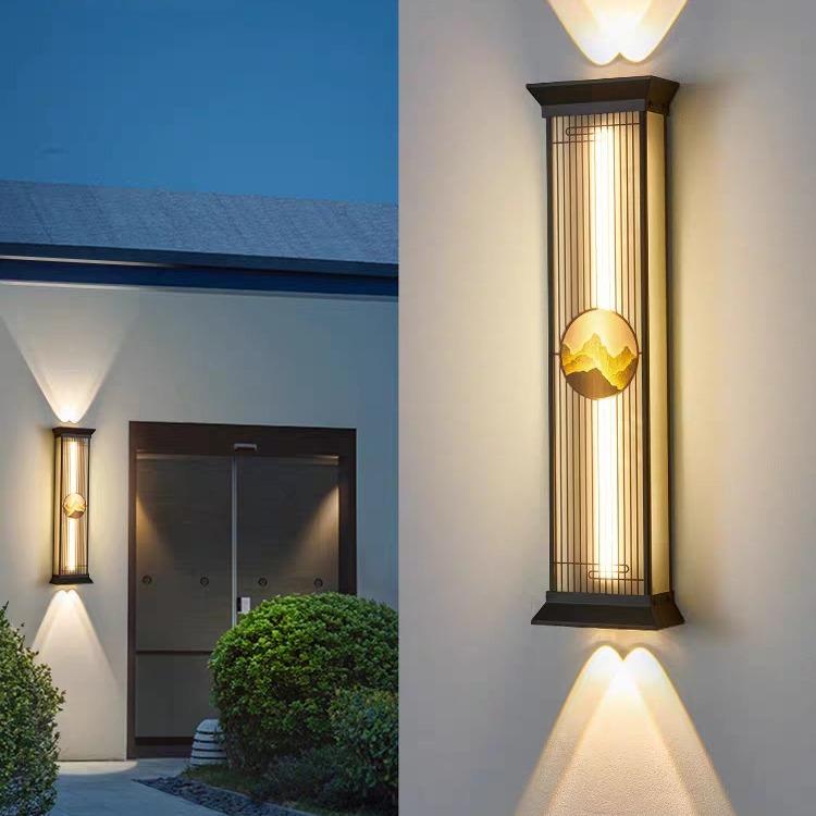 户外壁灯超亮上下发光射灯长条别墅大门口两侧柱子壁灯室外露台灯