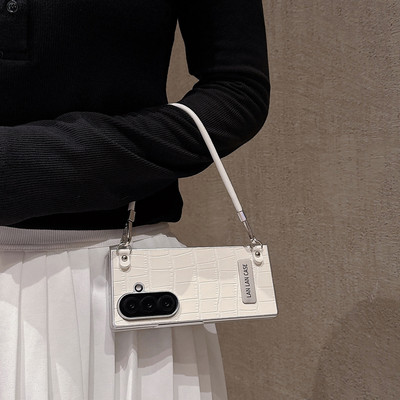 创意支架适用于三星ZFold7手机壳斜挎防摔折叠屏GalaxyZfold6保护套时尚全包手提防丢女高级感小众挂绳外壳