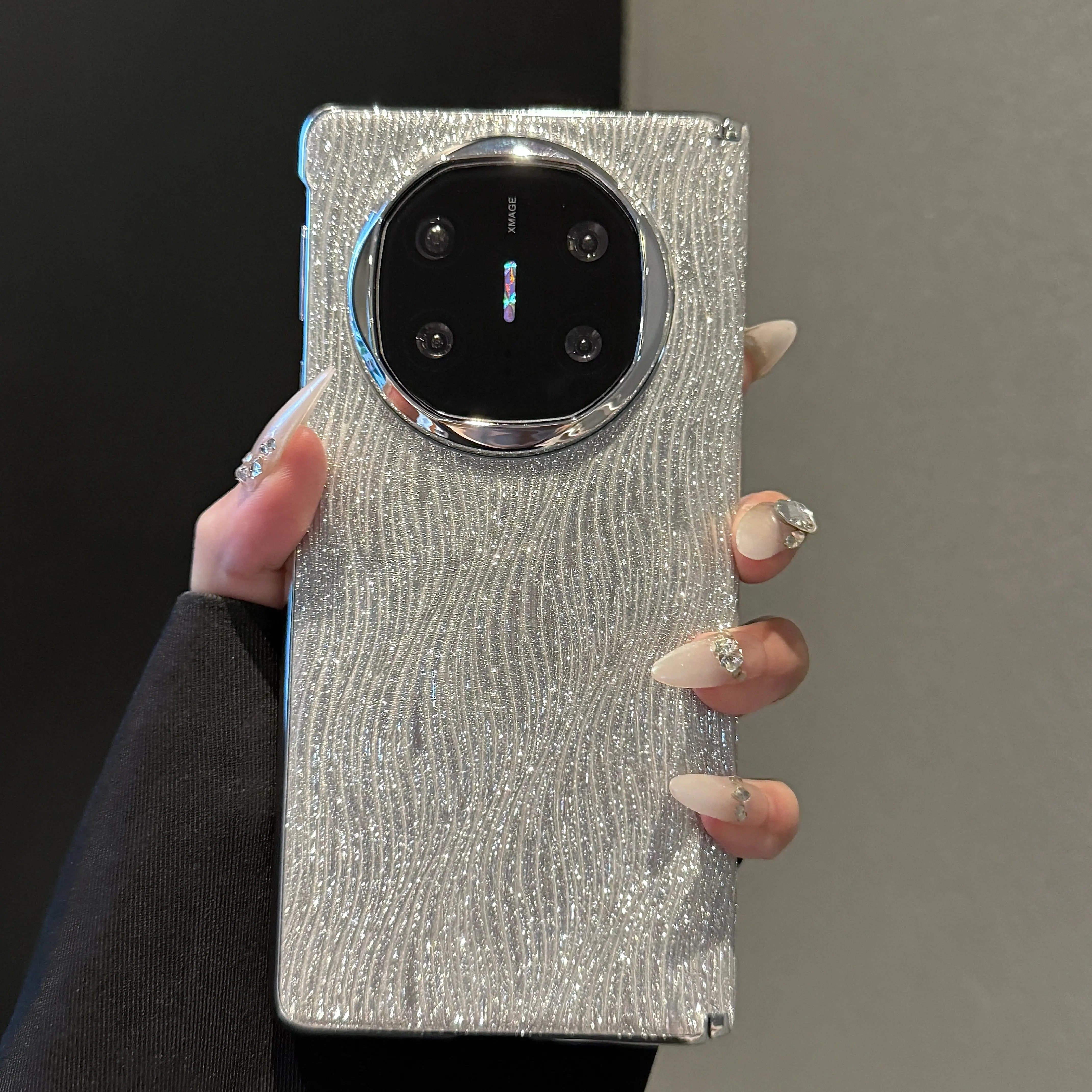 【高品质】ins紫色闪粉波浪纹适用华为mateX6折叠屏手机壳新款MateX5典藏版高级感轻奢x3中轴全包防摔保护套,3C数码配件,手机保护套/壳,淘宝优惠券,粉丝福利购,淘宝优惠卷