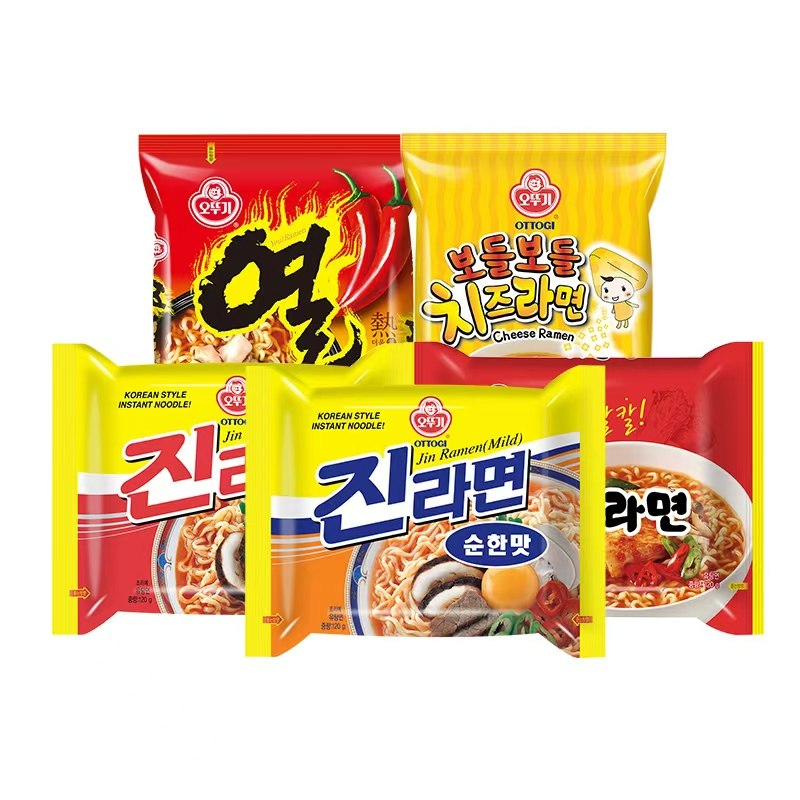 韩国不倒翁油炸方便面【五个口味】原味辣味芝士泡菜火热经典组合