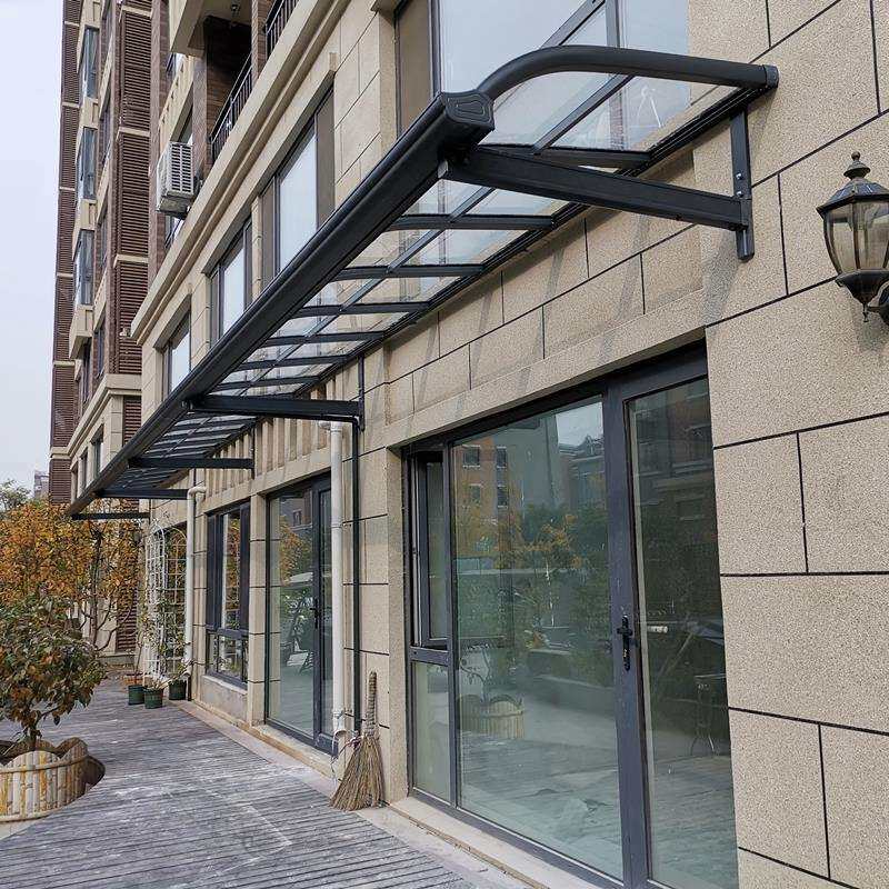 铝合金雨棚雨搭户外阳台遮阳棚庭院耐力板防雨棚门头门上遮雨棚