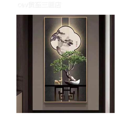 网红入口口走装饰入现大代极简主义客厅廊过道壁挂画新中国画风气