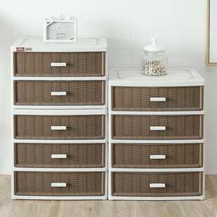 创意仿藤抽屉式床头收纳柜PP抽屉柜柜子容纳组合式收纳箱家居用品