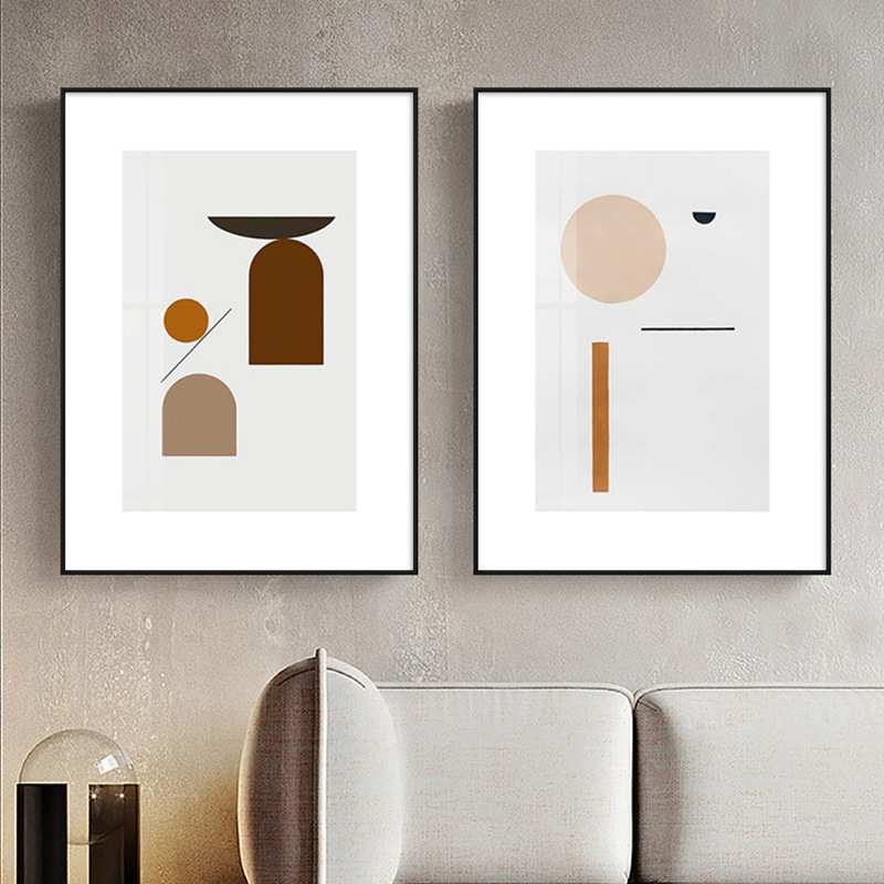 北欧创意几何装饰画客厅饭厅墙上挂画现代简约抽象壁画留白艺术画