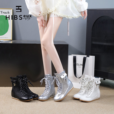 夏季网面凉靴透气增高拳击鞋