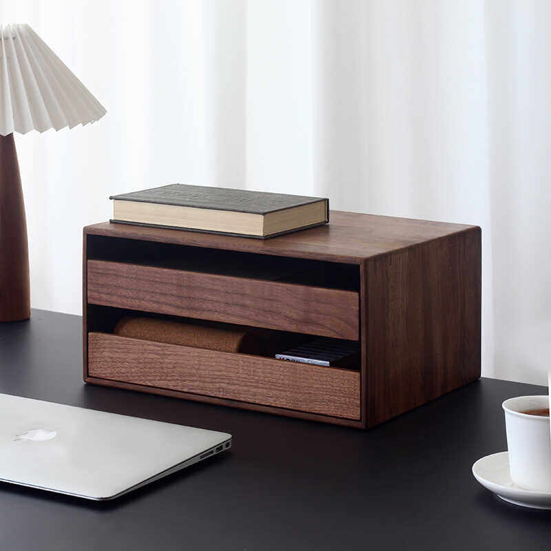 三思工房 桌面A4文件资料多层抽屉式收纳盒办公室储物盒黑胡桃木,文具电教/文化用品/商务用品,桌面文件柜,淘宝优惠券,粉丝福利购,淘宝优惠卷