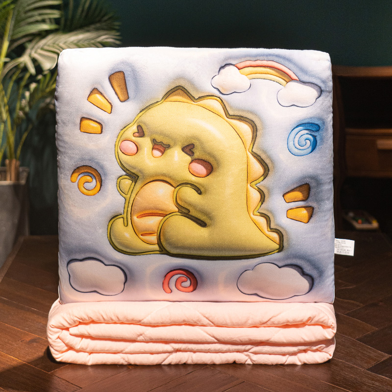 抱枕被子两用办公室折叠加厚午睡毯子二合L一沙发汽车靠枕车载枕