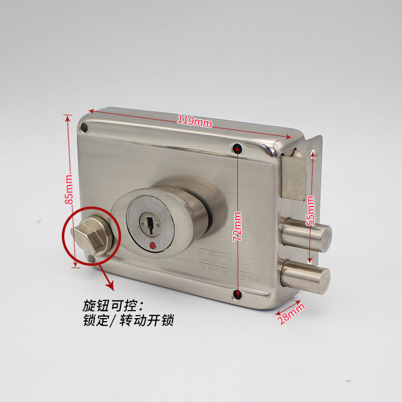 鑫品发 Li Cheng不s锈钢自动碰锁 户外防盗大门木门  外装转动门