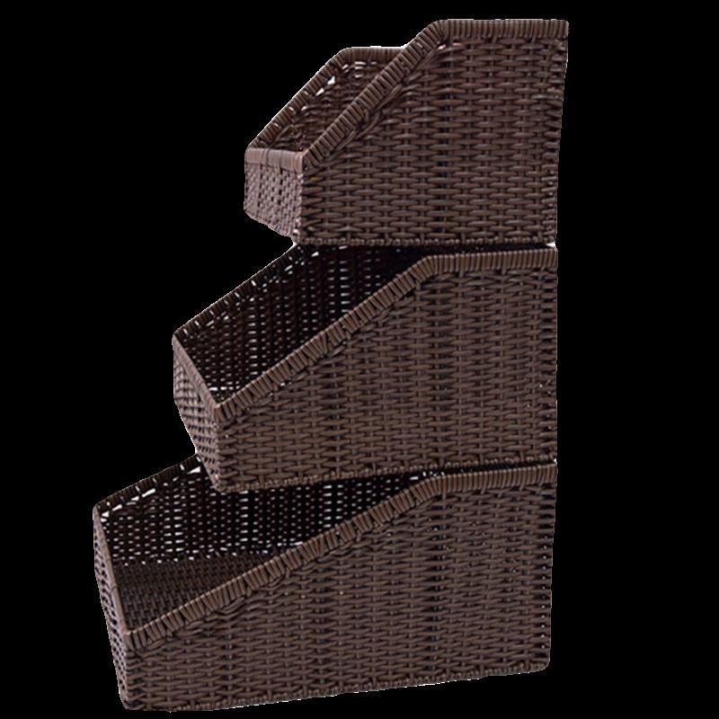 超市梯形a藤编水果篮陈列筐果蔬篮堆头篮斜坡篮货架货筐展示筐三