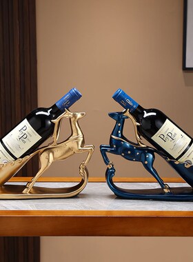 马到成功葡萄红酒架高档摆件玄z关客厅酒柜装饰品乔迁新居布置礼
