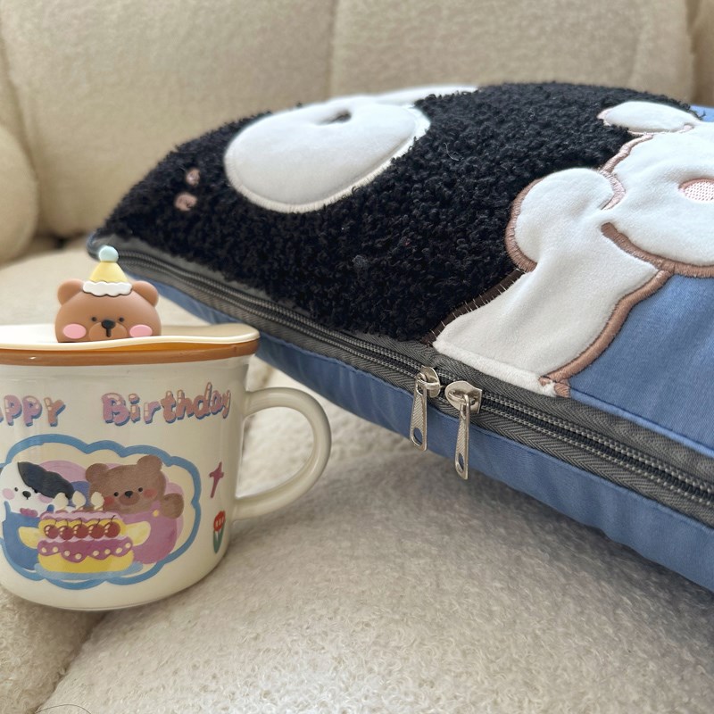 小煤球 抱枕被子两用车载毯子二合一午睡车内折叠枕头.空调夏凉被