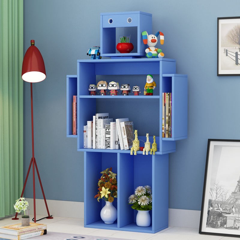 机器人摆件大型儿童房间卧室落地书架客厅电N视柜旁边置物架装饰