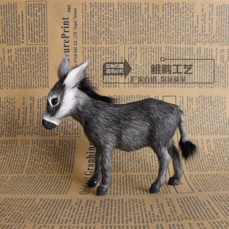 仿真小毛驴驴 灰驴 青山羊皮加工I橱窗摆件陈列品教学模具