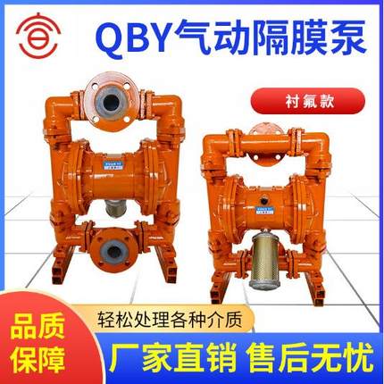 QBY/气动隔膜泵铸铁铝合K锈钢PP塑料QB金Y3新一代气动隔膜不泵