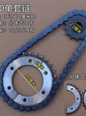 三轮车套链差速器总成530型双排套轮B428套链 牙盘630链条电机齿