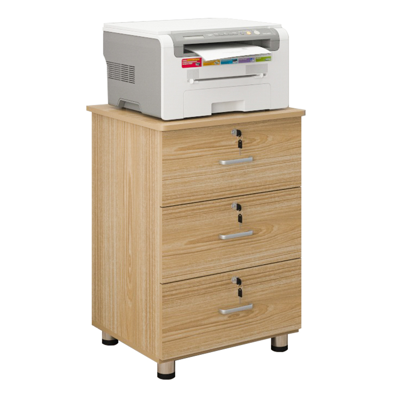 75加高文件柜移动固定带锁落地式储物收J纳家用木质柜子加宽三抽