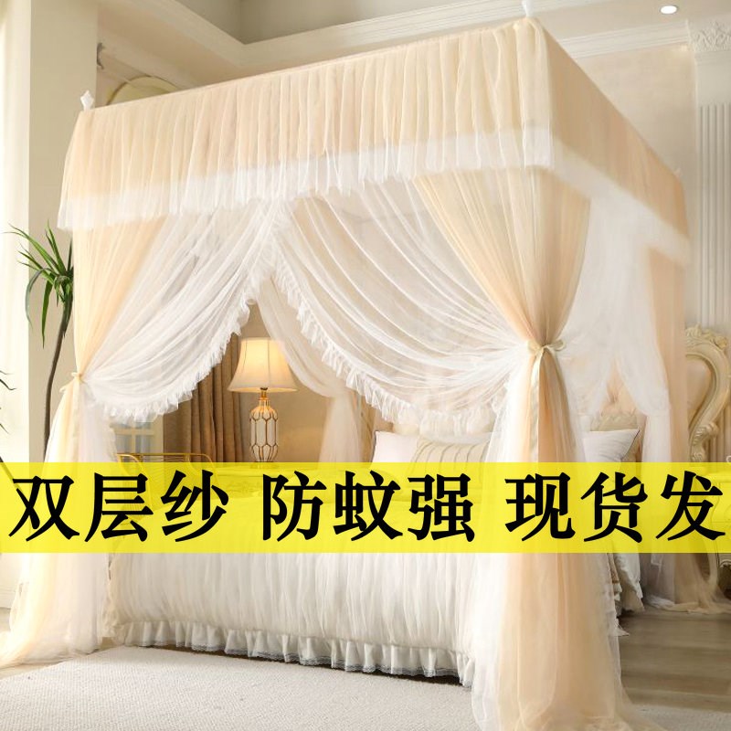 宫廷落地蚊c帐家用卧室2024新款加粗支架三开门1米8大床老式公主