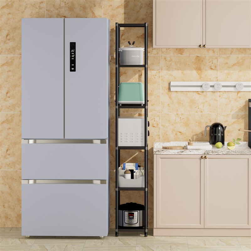 碳钢夹缝收纳厨房置物架落地多层多功能J锅具微波炉放置家用储物